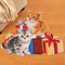 Collections Etc Festive Kittens and Presents Shaped Skid-Resistant Mat